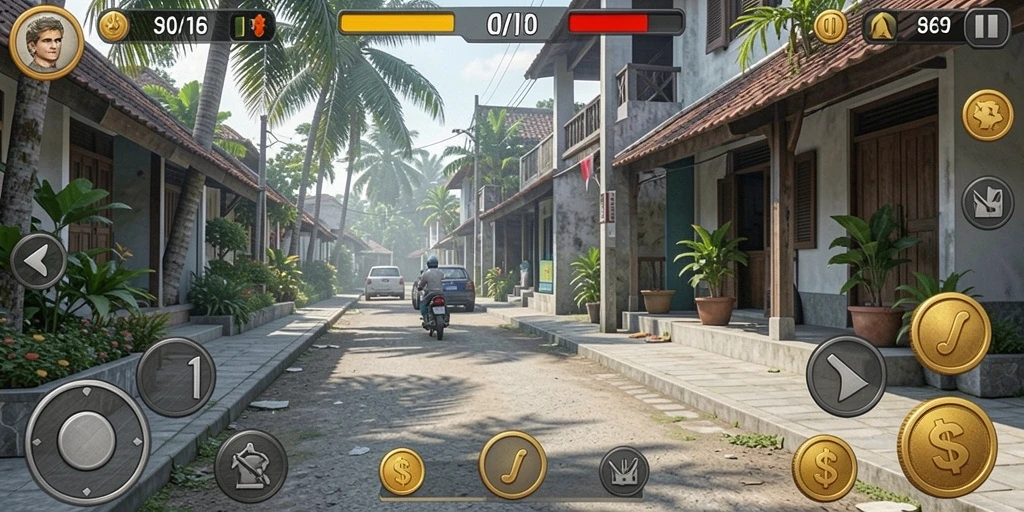 Pemandangan indah dari salah satu level.