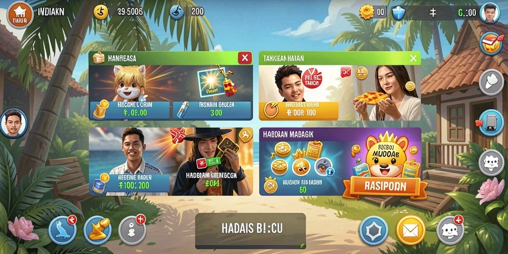 Fitur sosial yang menghubungkan pemain satu sama lain.