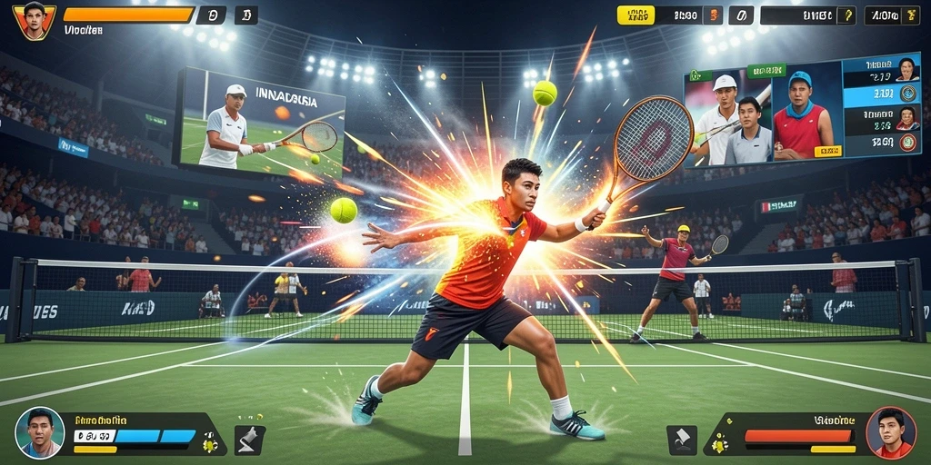 Gambar menampilkan karakter yang menggunakan senjata unik untuk mengalahkan musuh.